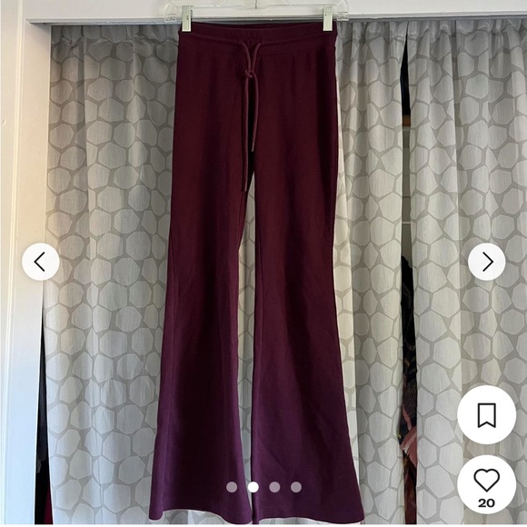 Aritzia Burgundy Lounge Waffle Luxe Pant Sunday Best, never worn, tags removed - Picture 2 of 6